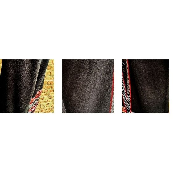 VTG Brunson of California Cardigan Medium Black Knit Tribal Aztec Orient… - Picture 12 of 12